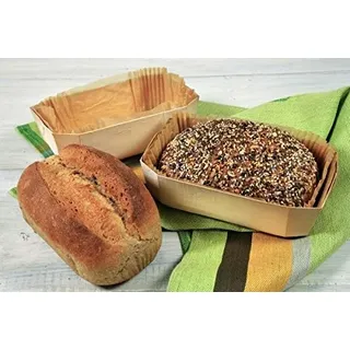 Hobbybäcker, Holzbackform für Brot mit Backpapiereinlage, 4 Stück, Einwegbackformen, Maße je 18,5 x 11 x 5,7 cm