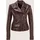 Verkürzte elegante Lammnappa-Jacke Langarm in portwein Gr 34