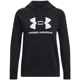 Under Armour Rival Fleece Big Logo Hoodie Damen 001 black/white XS