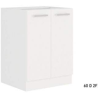 Zweitüriger Küchenunterschrank ALBERTA 60D 2F BB, Küchenblock, Küchenzeile, Küchenmobel, 60x82x52, weiß