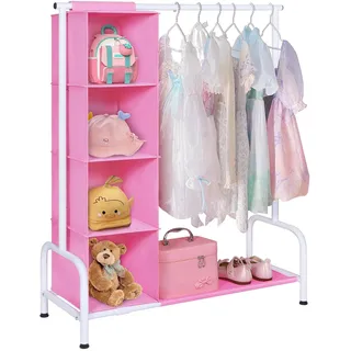 Univivi Kleiderständer Kinder, Kleiner Baby Kleiderstange Strapazierfähige Kleiderständer Stabil mit Gestell für Mäntel, Röcke, Kostüme Kleiderschrank Offen für Mädchen, Jungen & Kinderzimmer-Pink