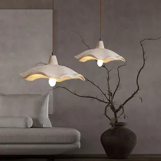 LYSDjia Moderne Pendelleuchte im Wabi Sabi Stil E27 Fassung verstellbare Kücheninselleuchte Lampenschirm Lotusblatt Design aus Beton kreativer dekorativer Kronleuchter geeignet Esszimmer Wohnzimmer