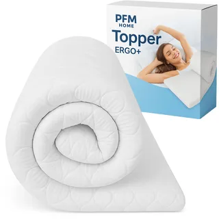 PFM HOME - Matratzen-Topper aus Elastic Ergo-Schaum | Matratzenauflage mit abnehmbarem, antiallergischem Mikrofaserbezug - Innovative FüllPro+ Technologie - 200 x 200 cm