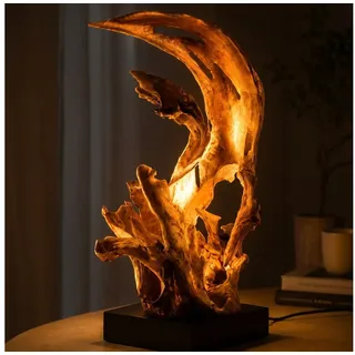 Möbel Bressmer Tisch-Tageslichtlampe KRYTON Tischlampe Holz Treibholz, handgefertigte Tischleuchte, 80 cm, Nicht Inklusiv