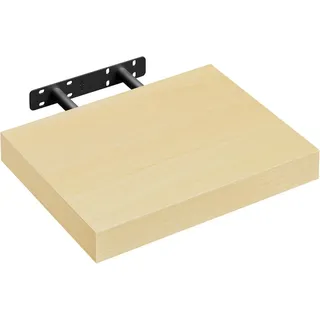 Woltu Wandregal, Wandboard CD DVD Regal Bücherregal Holz Board beige|gelb 30 cm x 3.8 cm x 22.9 cm