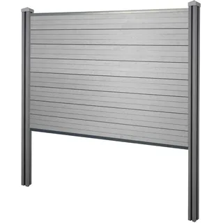 MCW WPC Sichtschutz 195 cm grau WPC