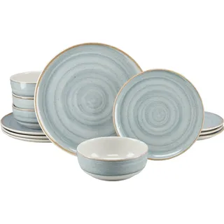 CreaTable Teller-Set Caoba 12-tlg. blau