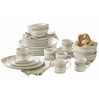 Mirabeau Geschirr-Set Geschirr 30er Set Périers creme, Steinzeug beige