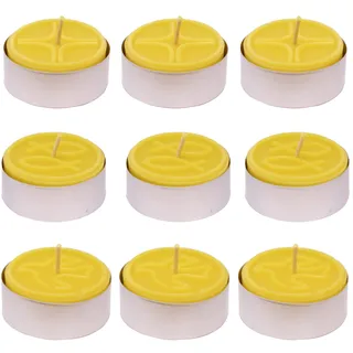 9 Maxi-Teelichter religiöse Symbole in Aluschalen aus 100% reinem Bienenwachs
