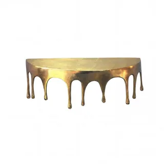 Wohnling Wandregal WL7.528 45cm Aluminium Gold Hängeregal Schweberegal Wandboard Metall, Originelles Hängeregal in edler Tropfenoptik, Komplett aus robustem Aluminium gefertigt goldfarben