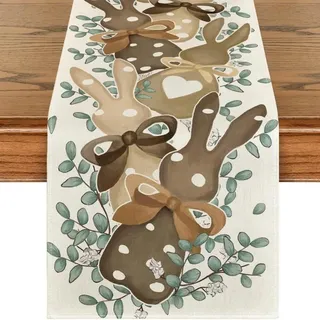 HAGNA 1 Stück Tischläufer Ostern Hasen 33 X 183 Cm, Tischdecke Ostern Ostertischdecke Frühlings Tischläufer Ostertischläufer Für Osterdeko Tisch (B)