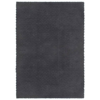 Teppich Rechteckig Anthrazit 180x250 cm Baumwolle, furnicato, Rechteckig schwarz