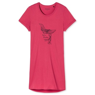 Schiesser Nachthemd Damen Nachthemd, 85 cm - 1/2 Arm, Sleepshirt, Uni rot XS
