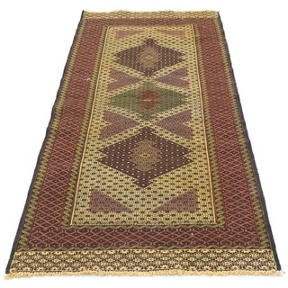 Wollteppich »Kelim Afghan Teppich handgewebt beige«, morgenland, rechteckig, Höhe: 4 mm, Kurzflor beige