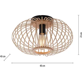 just light. Racoon 1 E27 rund Holz-natur