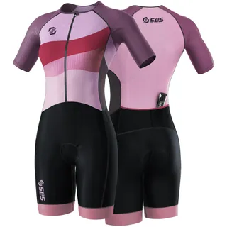 SLS3 Triathlonanzug Damen – Elite Aero Ärmel Trisuit Frauen, Tri Suit, Schnelltrocknend, Italienisches Sitzpolster, Bereit für jede Distanz - XL