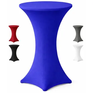 EXKLUSIV HEIMTEXTIL Stehtischhusse für Bistrotisch mit 4 Fußlaschen elastisch Ø 70-75x110-120 cm Blau