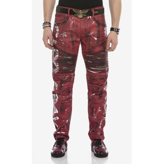 Bequeme Jeans CIPO & BAXX Gr. 38, Länge 34, rot Herren Jeans mit Farbbeschichtung