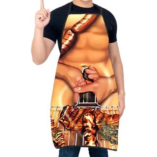 KOQAIIZ Kochschürze,Verstellbare Grillschürze, Kochschürze Männer Lustig Grillschürze für Männer Lustig Küche Lustige Schürze für Männer Bbq Party Erwachsene Schürze für Männer