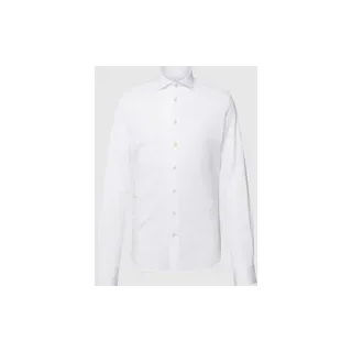 Freizeithemd in unifarbenem Design, Weiss, 40