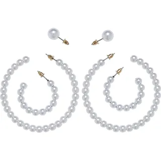 URBAN CLASSICS Schmuckset Urban Classics Ohrringe Gold/Weiß