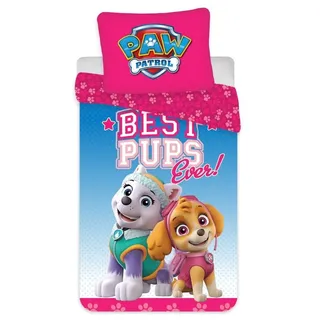 PAW PATROL Wendebettwäsche Bettwäsche Set Sky BEST PUPS Kinder Bettbezug Rosa 100×135cm