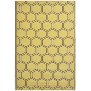 Homescapes Outdoor-Teppich 122 x 182 cm Gelb/Grau