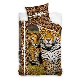 Bettwäsche Leopard Bettwäsche - weiche Baumwolle 135x200 cm Kissen und Decke, Tinisu, Baumwolle bunt