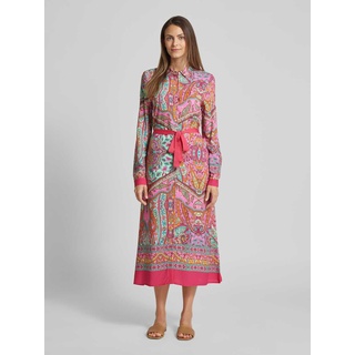 Hemdblusenkleid aus Viskose mit Paisley-Muster, Pink, 42