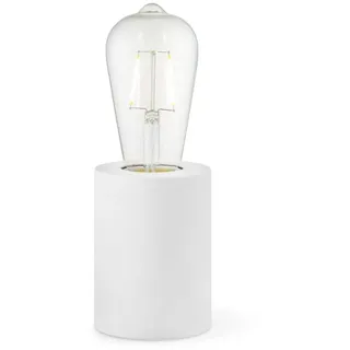Home Sweet Home Moderner Tischlampe Dry Rund | 7,5/7,5/10cm | Weiß | Nachttischlampe | Metall | geeignet für E27 LED Glühbirne | mit Kabelschalter | geeignet für Wohnzimmer, Schlafzimmer