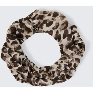 Loop TOM TAILOR, Damen, braun (braun beige leo print), Web, Polyester, Modetücher Loop, mit Animal-Print