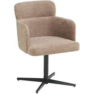 Livetastic Armlehnstuhl, Braun, Holz, Metall, Textil, Pappel, Sperrholz, X-Form, 58.5x85x63 cm, Sitzfläche 360° drehbar, Esszimmer, Stühle, Esszimmerstühle, Armlehnenstühle