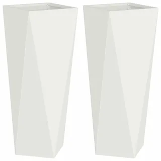 vidaXL Pflanzkübel 30 x 30 x 75 cm Weiß