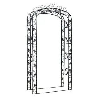 CLP Rosenbogen 1315901, schwarz, aus Metall, freistehend, 120 x 240 x 45 cm