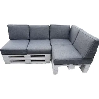 Jacek Paletten-Ecksofa mit Schaumkissen, Polsterset, 80 x 60 x 15 cm, Anthrazit (Set - 9 Elemente)
