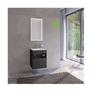 Keuco Stageline Waschtisch-Unterschrank 32842970000 50 x 62,5 x 49 cm, Dekor Vulkanit, Glas Vulkanit satiniert, ohne Elektrik