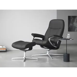 Stressless Relaxsessel Consul Leder 91 x 102 x 79 cm Grau mit Cross Base