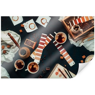 Wall-Art Poster »Farbkarte Kaffee Bilder Coffee«, Kaffee, (1 St.), Poster, Wandbild, Bild, Wandposter, Bilder, 62356236-0 bunt B/H/T: 90 cm x 60 cm x 0,1 cm