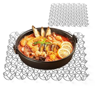 Topfuntersetzer Aus Metall, Spiraluntersetzer Aus Edelstahl, Verbrühungsfreier Metall-Untersetzer,kitchen Potholders Trivet Mats, Opfuntersetzer, Outdoor-Federpolster Für Küchenarbeitsplatte