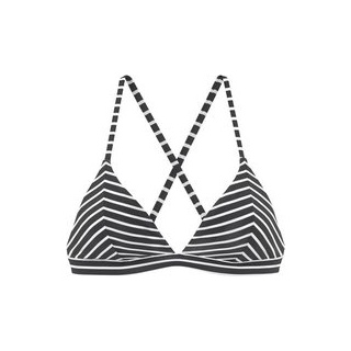 S.OLIVER Triangel-Bikini-Top Damen schwarz-weiß-gestreift Gr.42 Cup C/D