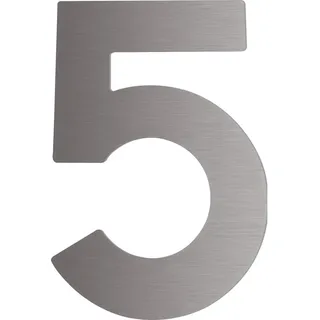 SCHÖSSWENDER Hausnummer 5 Edelstahl Grau