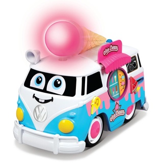 BB Junior - Spielzeugauto - Volkswagen Magic Ice Cream Bus (blau, 20cm) Eiswagen Bulli Sound & Sprache