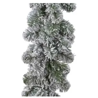 Christmas Decorations 2.7m Künstliche Tannengirlande 25cm mit Schnee Indoor Kamindeko Fensterdeko Weihnachten Weihnachtsgirlande Winter beschneit Grün Weiß