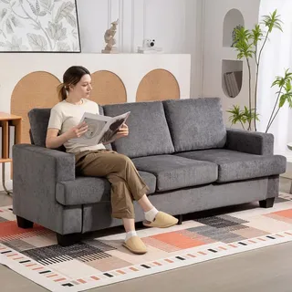 Homcom Couch Chenille 3-Sitzer Grau
