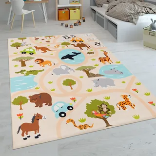 Paco Home Kinderteppich Teppich Kinderzimmer Spielteppich Junge Mädchen Modern rutschfest, Grösse:120x160 cm, Farbe:Bunt 2