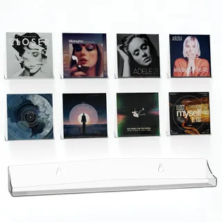 8 Stück Hängeregale für Schallplatten, 30.5cm Acryl für Album Record Storage & Display ,die Aufbewahrung von Schallplatten, Wandregal für Bücher/Fotos/Bilder im Schlafzimmer, Wohnzimmer, Badezimmer