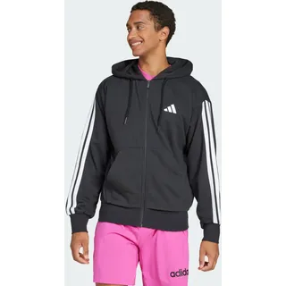 adidas Essentials 3-Streifen French Terry Reißverschlusspullover Black / White XS