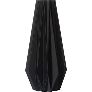 3D Vase Dekovase Agneta XL 38cm Nachhaltige Deko Vase Pampasgras Trockenblumen, Bodenvase schwarz