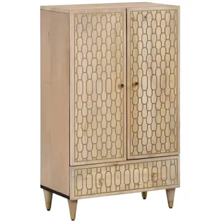 vidaXL Highboard, Hochschrank mit Tür Holzbeine, Kommode für Wohnzimmer Schlafzimmer, Sideboard Anrichte Schrank, Modern, Massivholz Mango