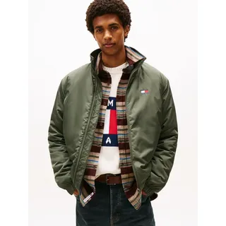 Tommy Jeans Blouson TJM ESSENTIAL PADDED JACKET EXT Freizeitjacke, Übergangsjacke glänzend, Stretchbündchen, Stehkragen grün M (48)